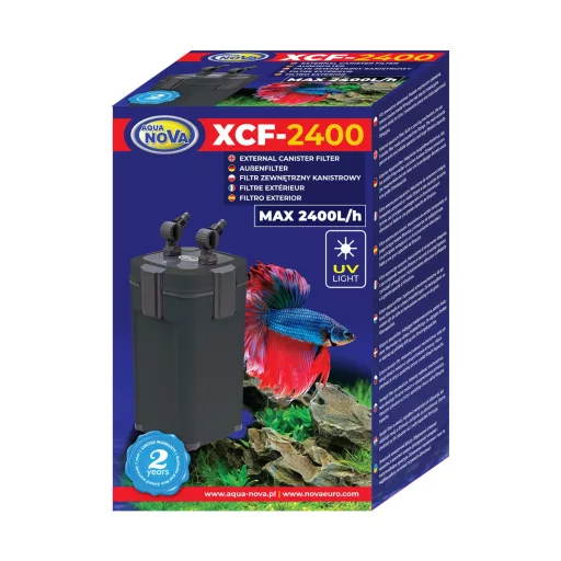 AquaNova XCF-2400 külső szűrő - töltettel és 9W UVC lámpával