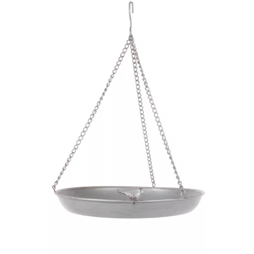 Kültéri madáritató - fürdő - akasztható öntöttvas - 1 madár dísszel - 30,5cm - Esschert Design