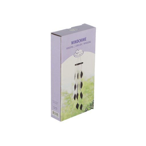 Szélcsengő fém - levél mintás - akasztható