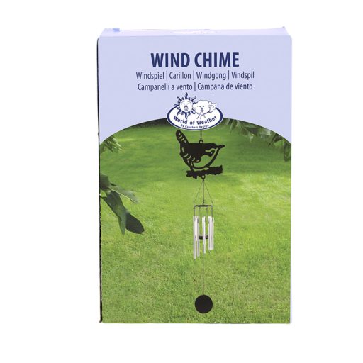 Szélcsengő fém - fekete madaras mintával - akasztható