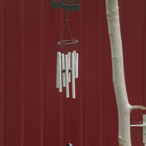 Szélcsengő fém - fekete madaras mintával - akasztható