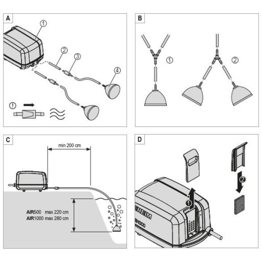 EHEIM Pond AIR 1000 tavi levegőztető - komplett szett