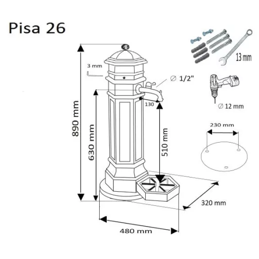 "Pisa" kerti kút - Zöld