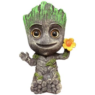 Baby Groot buborékoló akváriumi dekoráció - 8x6,5x12cm