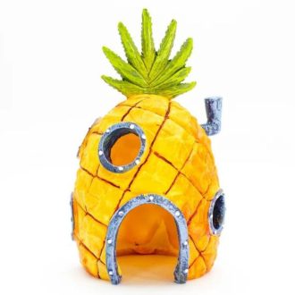 Spongyabob ananászház akváriumi dekoráció - 9x8x12cm
