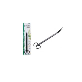   ISTA Akváriumi - Terráriumi növényvágó olló hajlított fém - 25 cm (matt fekete)