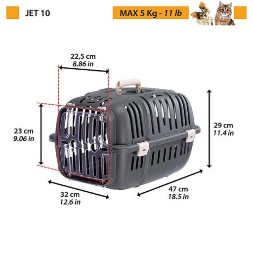Ferplast Jet 10 - kisállat szállító box - 47x32x29cm