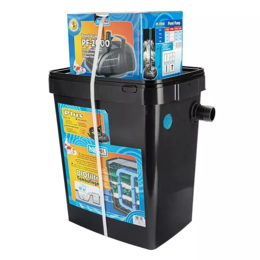 Happet Biofilter Camouflage kerti tó átfolyós szűrő vízpumpával - talajba süllyeszthető