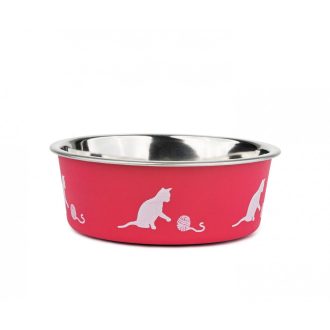   Happet - rágcsáló etető - itató tálka fém - magenta 240 ml