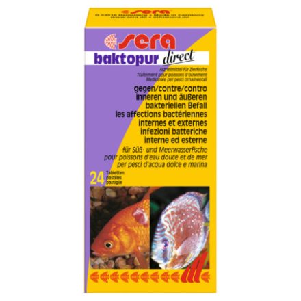 Sera Baktopur Direct akváriumi gyógykészítmény - 24 tabletta - (bakteriális fertőzésekre)