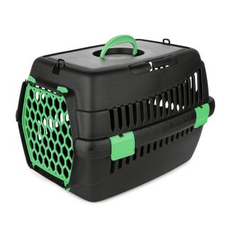   Happet Teddy S - kisállat szállító box - 50x33x33cm - fekete - zöld