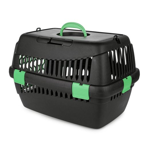 Happet Teddy S - kisállat szállító box - 50x33x33cm - fekete - zöld