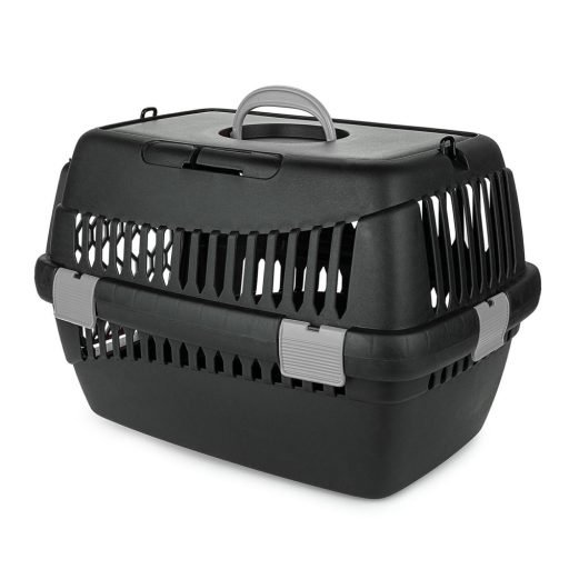 Happet Teddy S - kisállat szállító box - 50x33x33cm - fekete - világosszürke