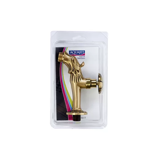 Kerti csap fényes réz sárkányos - 1/2" gyorscsatlakozóval