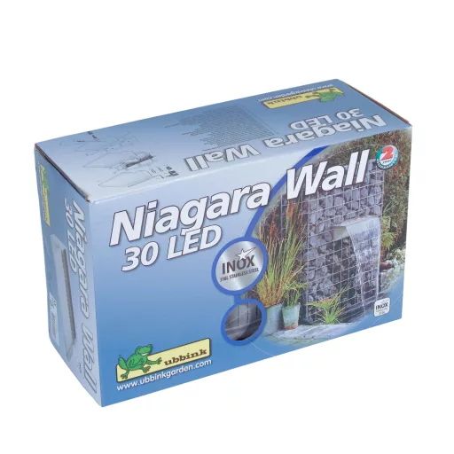 Ubbink vízeséselem - Niagara LED fal 30cm - rozsdamentes acél