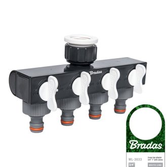   BRADAS White Line 1"-3/4" BM 4 utas elzárható csapcsatlakozó standard