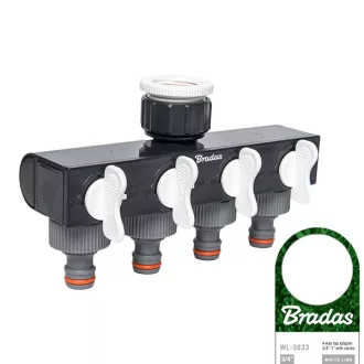   BRADAS White Line 1"-3/4" BM 4 utas elzárható csapcsatlakozó standard - WL-3033