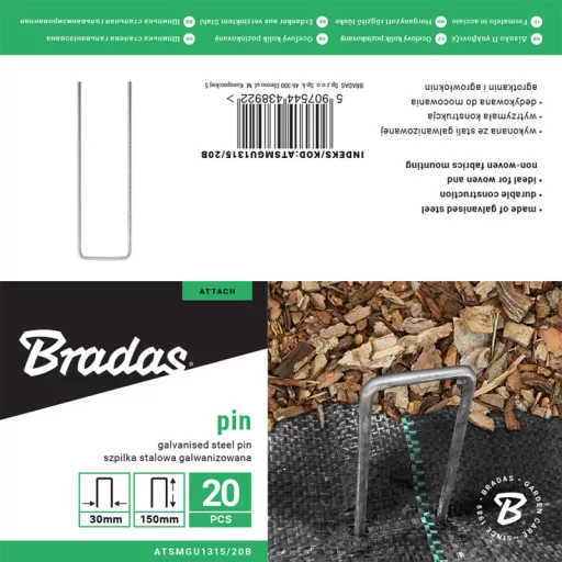 Bradas Talajtakaró rögzítő kampó 15x3cm - 20db