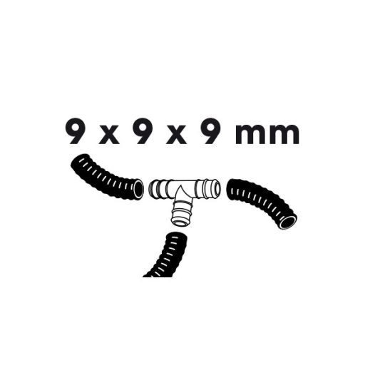 T idom - spiráltömlő csatlakozó - 9mm