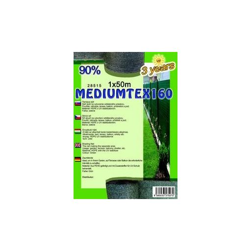 Árnyékoló háló MEDIUMTEX160  90% 1x50méter