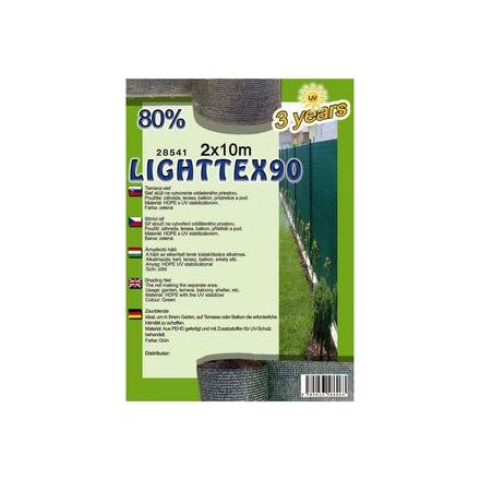 Árnyékoló háló LIGHTTEX90  80% 2x10méter