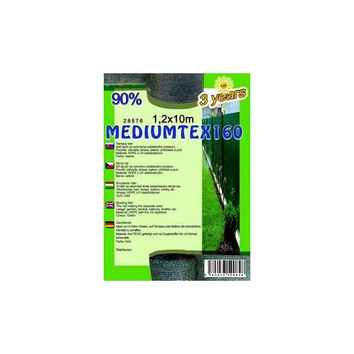 Árnyékoló háló MEDIUMTEX160  90% 1,2x10méter