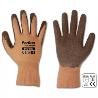 Bradas Perfect grip latex védőkesztyű - barna