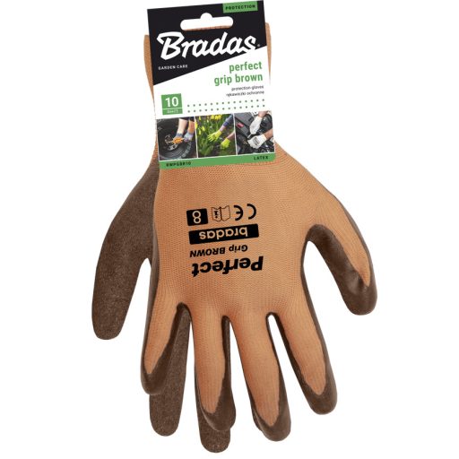 Bradas Perfect grip latex védőkesztyű - barna