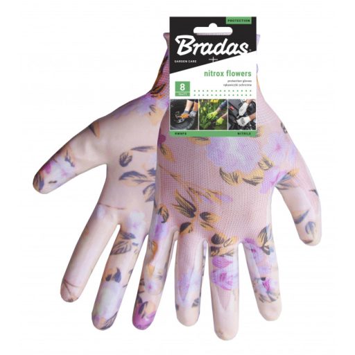 Bradas Nitrox Flowers védőkesztyű - nitril