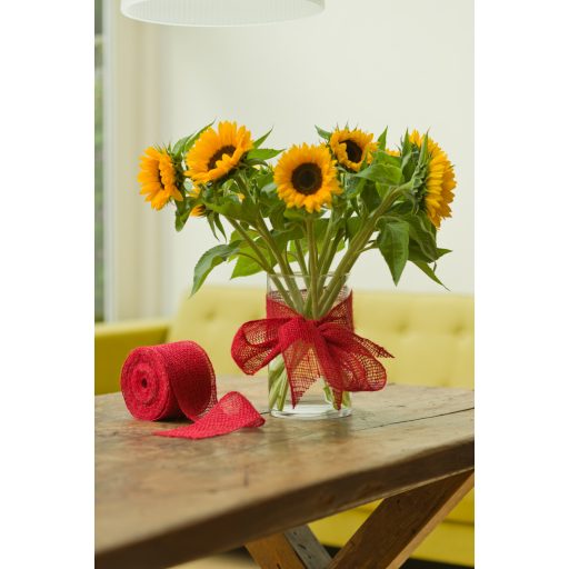 Szőtt jutaháló - piros