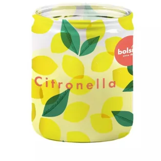   Bolsius szúnyogriasztó gyertya - citronellás - gyümölcsmintás üvegben