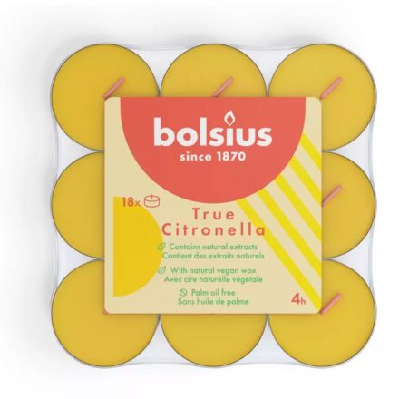 Bolsius szúnyogriasztó teamécses - citronellás - 18db