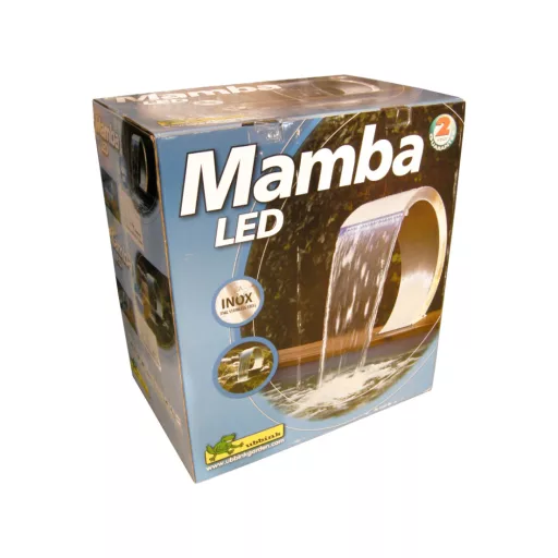 Ubbink vízeséselem - Mamba kék LED - rozsdamentes acél