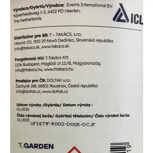 T.Garden tavaszi gyepműtrágya Spring & Start 25-6-10 5kg - ICL