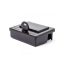 Műanyag egéretető doboz zárható, fekete, kulccsal