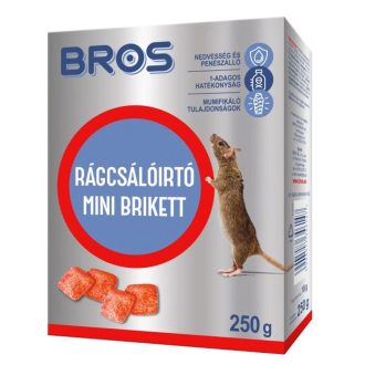   BROS Paraffinos rágcsálóirtó mini brikett 250 gr - 12db/csomag