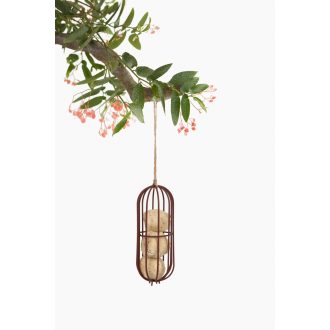   Beau cinkegolyó tartó - faggyúgolyó tartó - madáretető - 18x13,5x7,5cm - barna