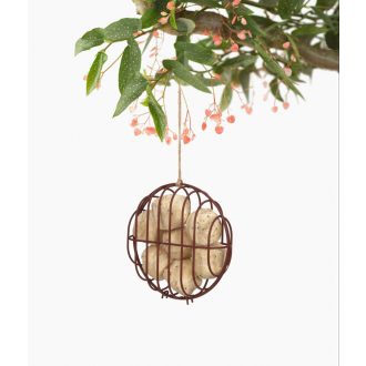   Bobbie cinkegolyó tartó - faggyúgolyó tartó - madáretető - 23x7,5x23cm - barna