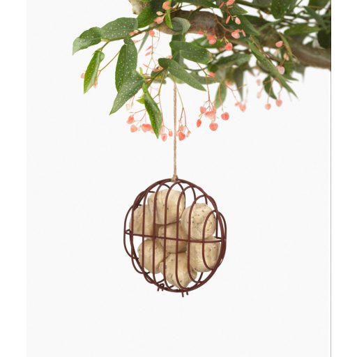 Bobbie cinkegolyó tartó - faggyúgolyó tartó - madáretető - 23x7,5x23cm - barna