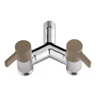   Colortap Kerti csap ECO dupla - réz Y 1/2"-3/4" - galambszürke
