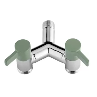   Colortap Kerti csap ECO dupla - réz Y 1/2"-3/4" - khaki zöld