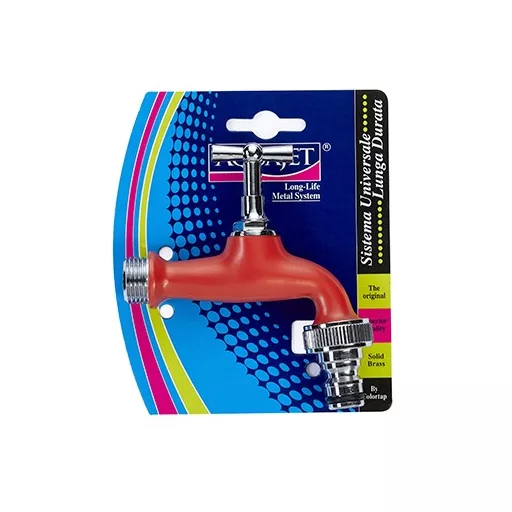 Kerti csap piros - réz 1/2" - gyorscsatlakozóval