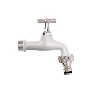 Kerti csap fehér - réz 1/2" - gyorscsatlakozóval