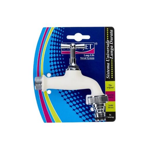 Kerti csap fehér - réz 1/2" - gyorscsatlakozóval