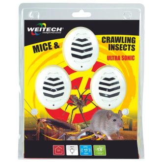   Ultrahangos kisállatriasztó - kártevő riasztó - 45m2 - Weitech - 3db/csomag