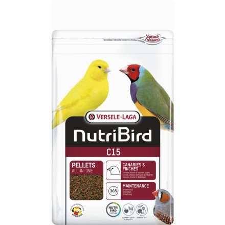 Versele-Laga  NutriBird C15 - Fenntartó pellet kanáriknak és pintyeknek 15% fehérjével - 3kg