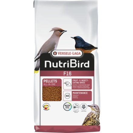 Versele-Laga  NutriBird F16 - Fenntartó pellet kistestű gyümölcs és rovarevő madarak számára 16% fehérjével - 10kg