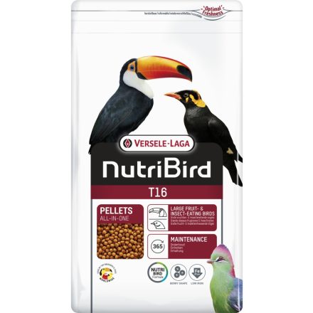 Versele-Laga  NutriBird T16 - Fenntartó pellet nagytestű gyümölcsevő és rovarevő madaraknak - 700g