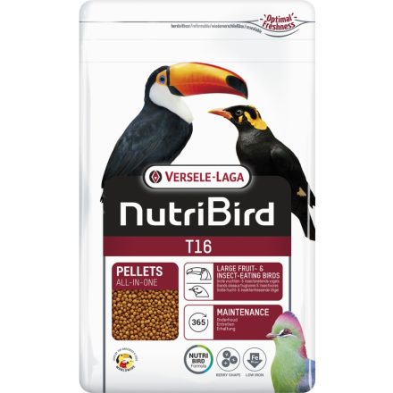 Versele-Laga  NutriBird T16 - Fenntartó pellet nagytestű gyümölcsevő és rovarevő madaraknak - 10kg