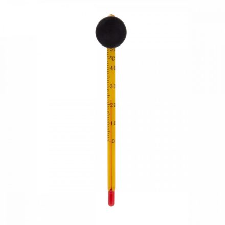 Hőmérő - normál, üveg, sárga 15cm